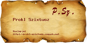 Prokl Szixtusz névjegykártya